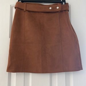 Brown suede skirt